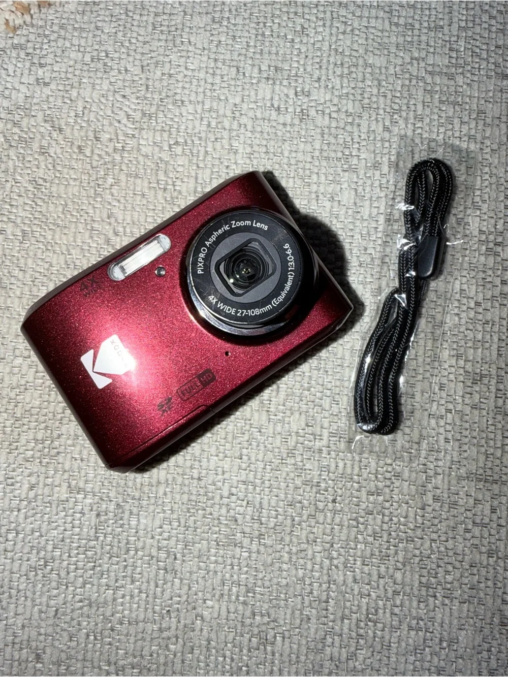 Kodak Burgundy Compact Digital Camera with Wrist Strap